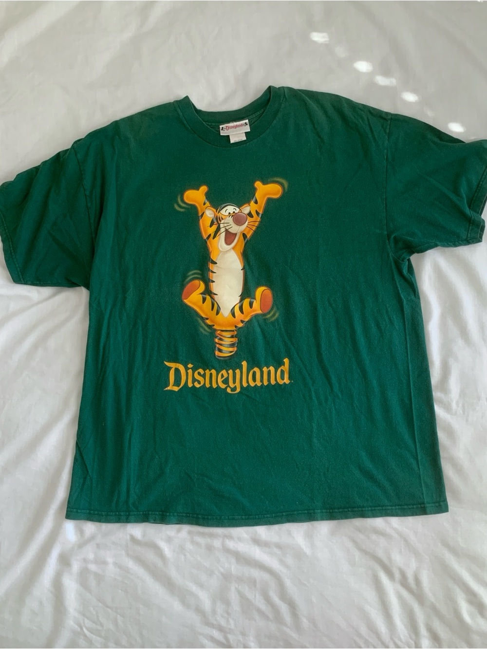 Disney Vintage Tigger Disneyland Green Graphic T-Shirt XX-Large XXL Cotton